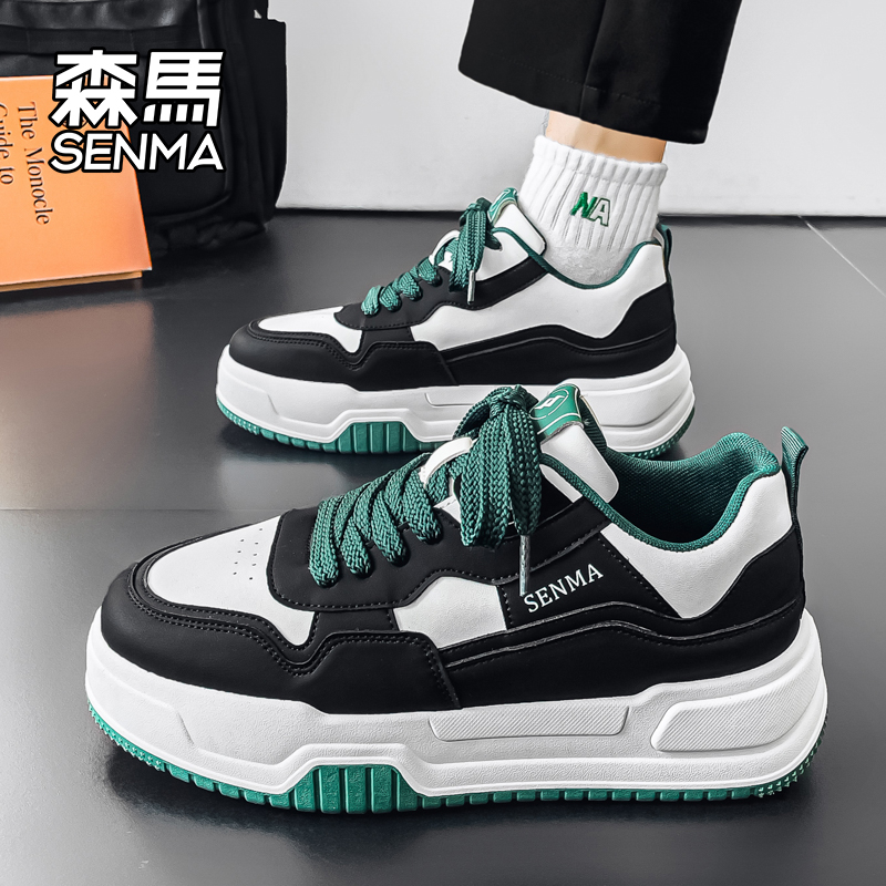 森马男鞋2025新款秋冬季轻便运动厚底增高面包鞋潮流百搭休闲板鞋主图