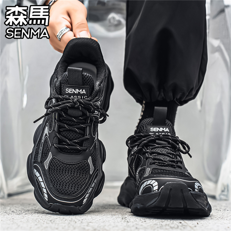 森马黑武士男鞋冬季潮流百搭休闲运动鞋青少年厚底防滑增高老爹鞋主图