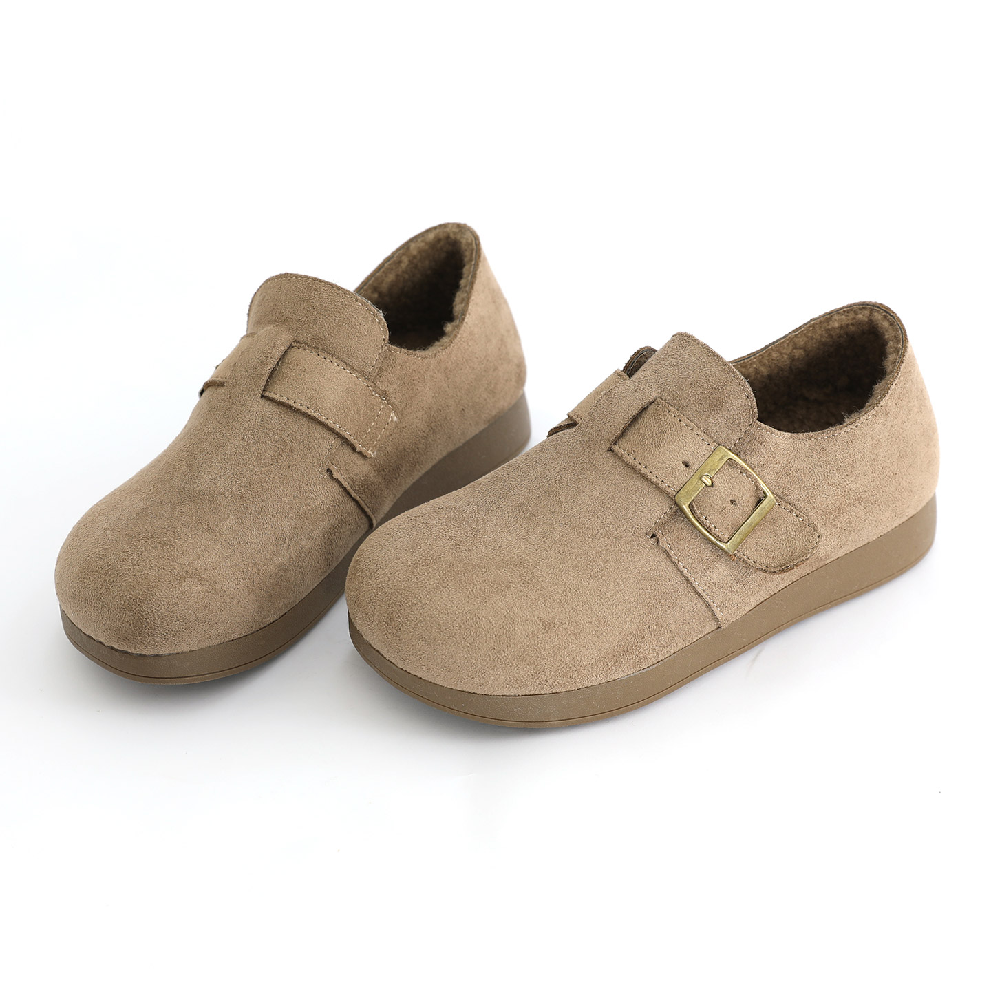 加绒百搭磨砂软底懒人鞋时尚勃肯鞋流行雪地鞋甄选保暖秋冬女鞋主图