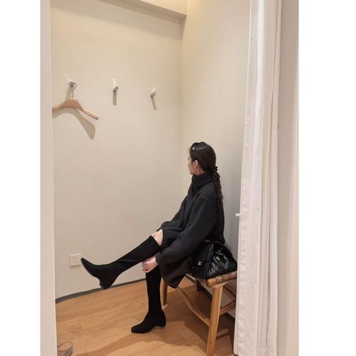 【梓铭】8828~主播私服～显瘦显高增高5公分羊京绒瘦瘦长靴女 主图