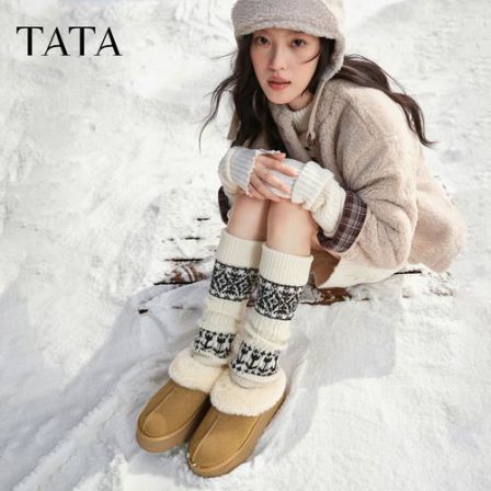 【琥珀流光】TATA他她2025冬新款商场同款休闲厚底毛绒女鞋WDX17DM5