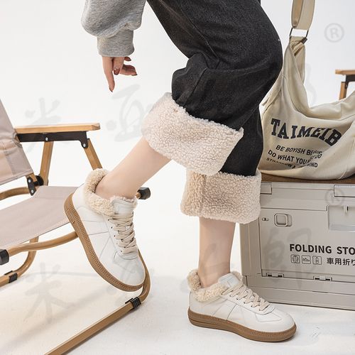 米亚·2025新款冬季保暖舒适羊毛阿甘鞋百搭舒适柔软圆头纯色鞋子主图