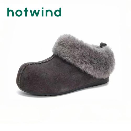 Hotwind/热风极简风时尚百搭棉鞋加绒加厚厚底保暖舒适雪地靴主图