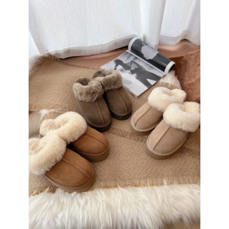 【厚/薄底星拖】桑坡羊皮一体毛毛拖包头拖鞋保暖居家2025新款冬季