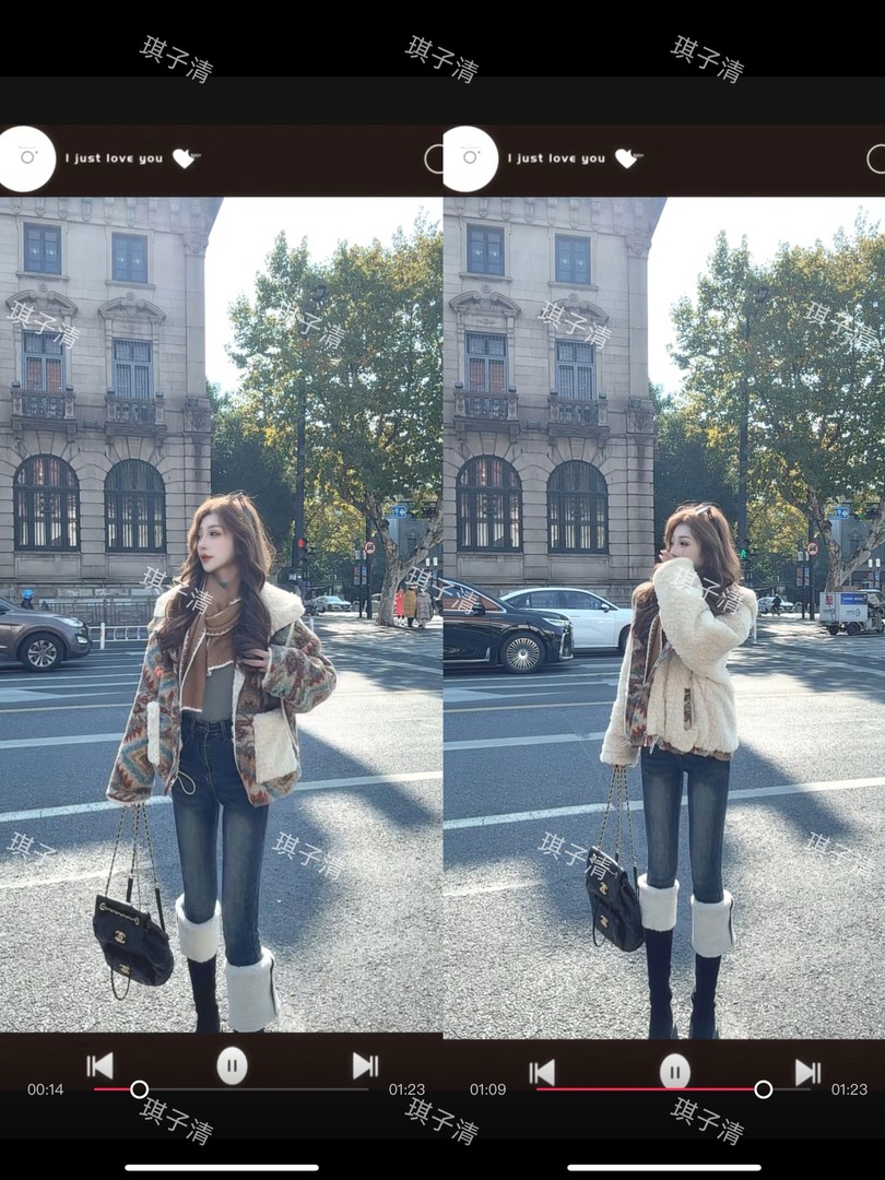 【琪子清定制】秋冬季高级感正反两穿2025新款毛绒加厚连帽小个子主图