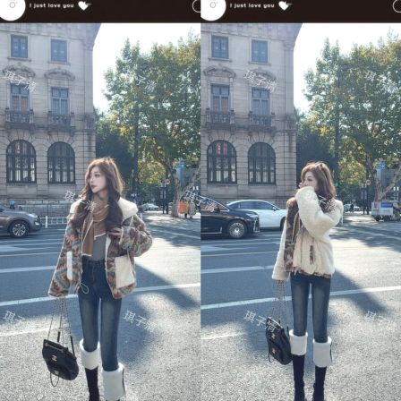 【琪子清定制】秋冬季高级感正反两穿2025新款毛绒加厚连帽小个子