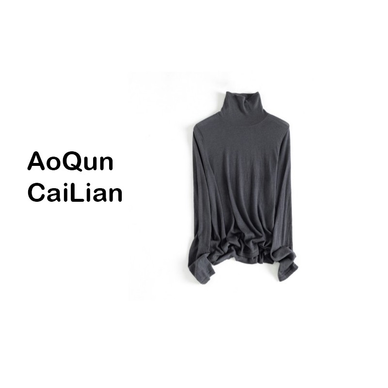 AoQunCaiLian【堆堆领水溶羊毛】百搭针织套头衫打底衫8227主图