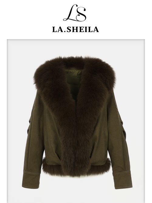 LA.Sheila“黑夜之光”狐狸毛领90鹅绒皮草254-PC/1112-8566主图