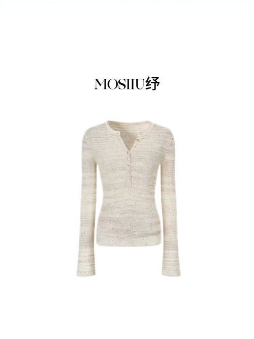 MOSIIU纾【白月光】法式薄款长袖针织衫25589主图
