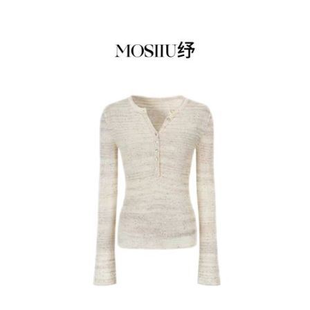 MOSIIU纾【白月光】法式薄款长袖针织衫25589