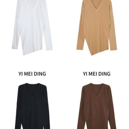 SY57【依美丁】V领素版蝙蝠袖磨毛百搭T裙