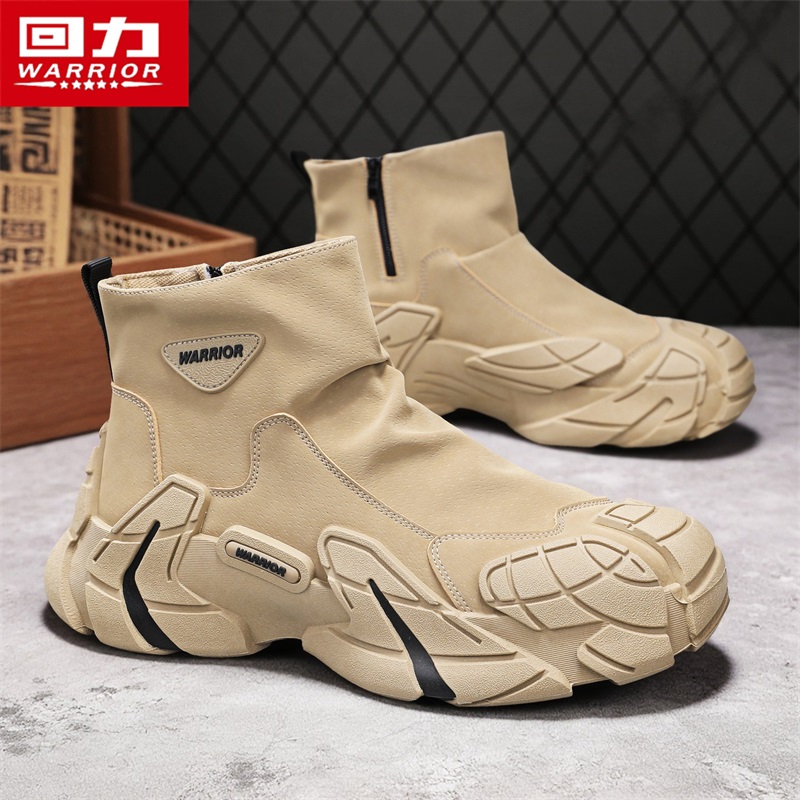 回力马丁靴男款秋冬季复古高帮休闲鞋加绒保暖棉鞋户外劳保工装鞋主图