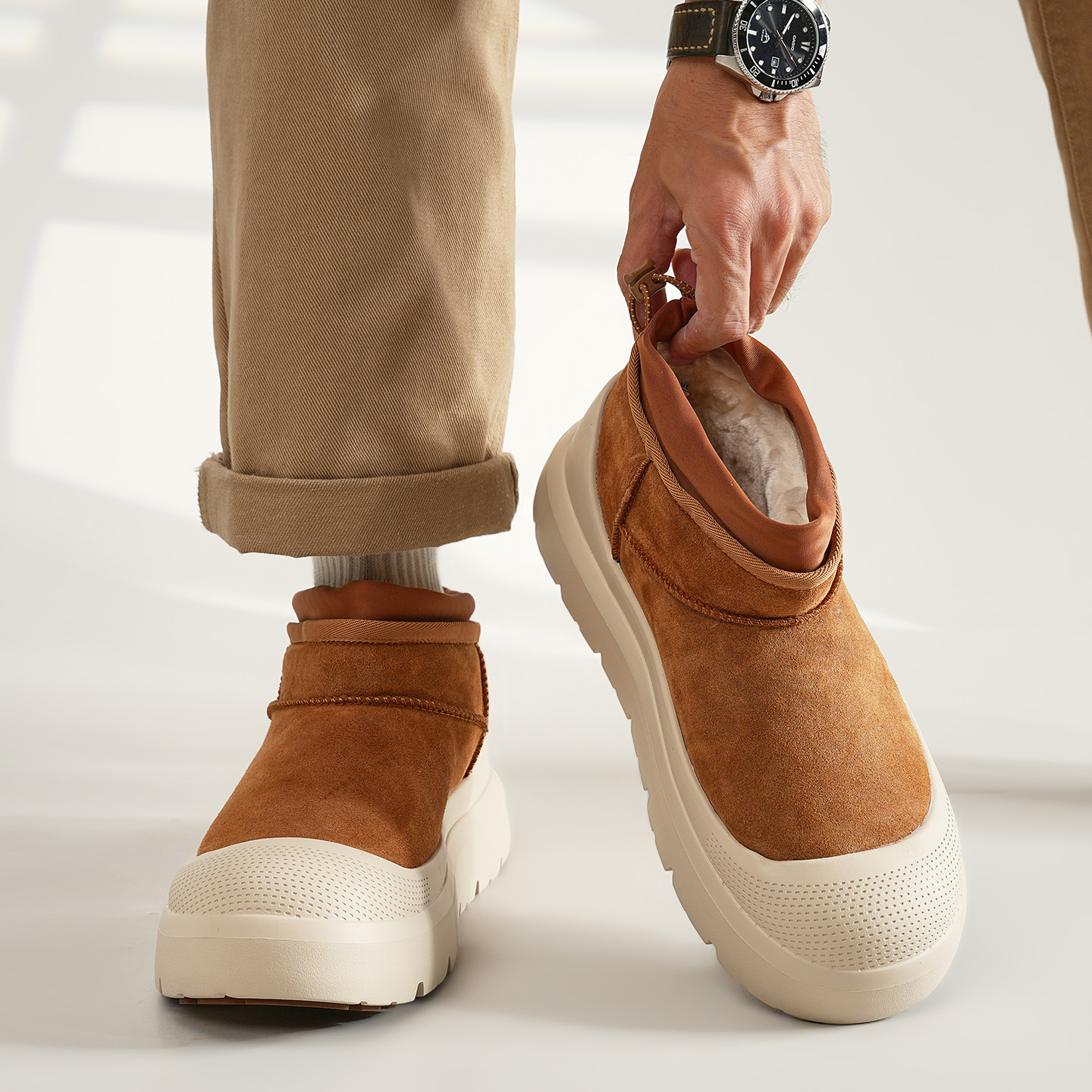 王一博同款男女情侣厚底防滑雪地棉加绒加厚冬季雪乡零下40°棉鞋主图