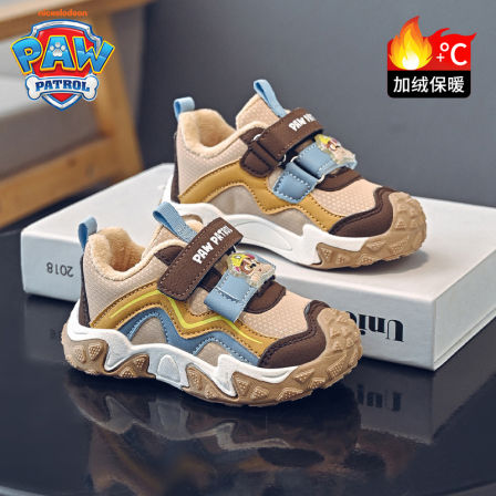 汪汪队儿童休闲鞋2025年秋冬新款中小男童机能鞋加绒加厚时尚百搭