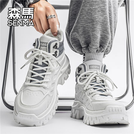 森马高帮男鞋冬季潮流百搭工装鞋男士防滑耐磨厚底增高运动马丁靴