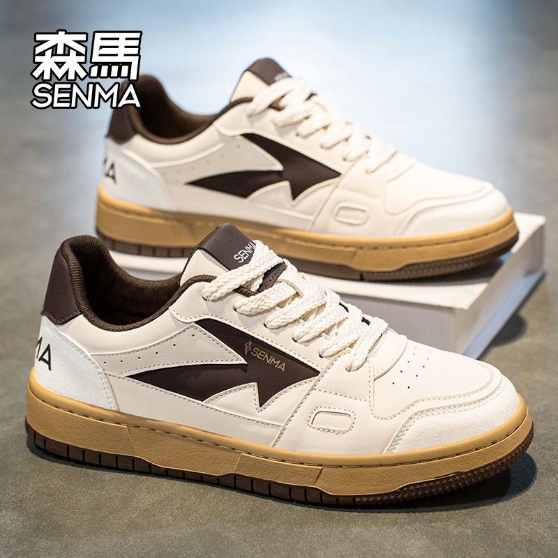 森马男鞋2025冬季新款小众设计感休闲板鞋青少年轻便运动小白潮鞋主图