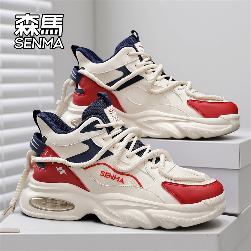 森马男鞋2025新款冬季潮流百搭高帮老爹鞋厚底增高减震休闲运动鞋主图