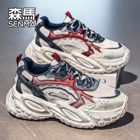 森马男鞋2025冬季高级感潮流百搭休闲运动鞋青少年厚底增高老爹鞋