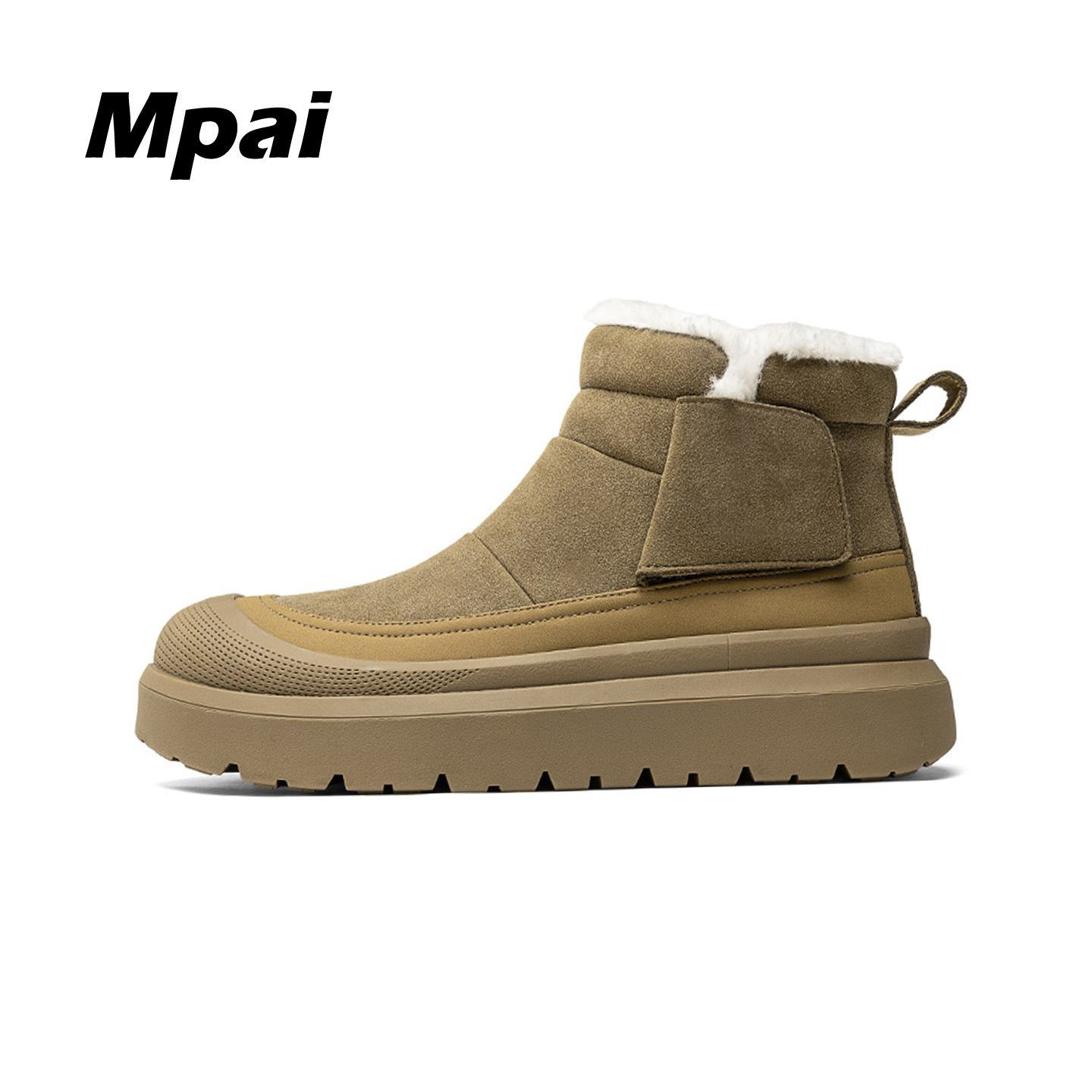 梦牌 时尚侧拉链雪地靴冬季复古百搭厚底防滑户外东北防寒靴男款主图