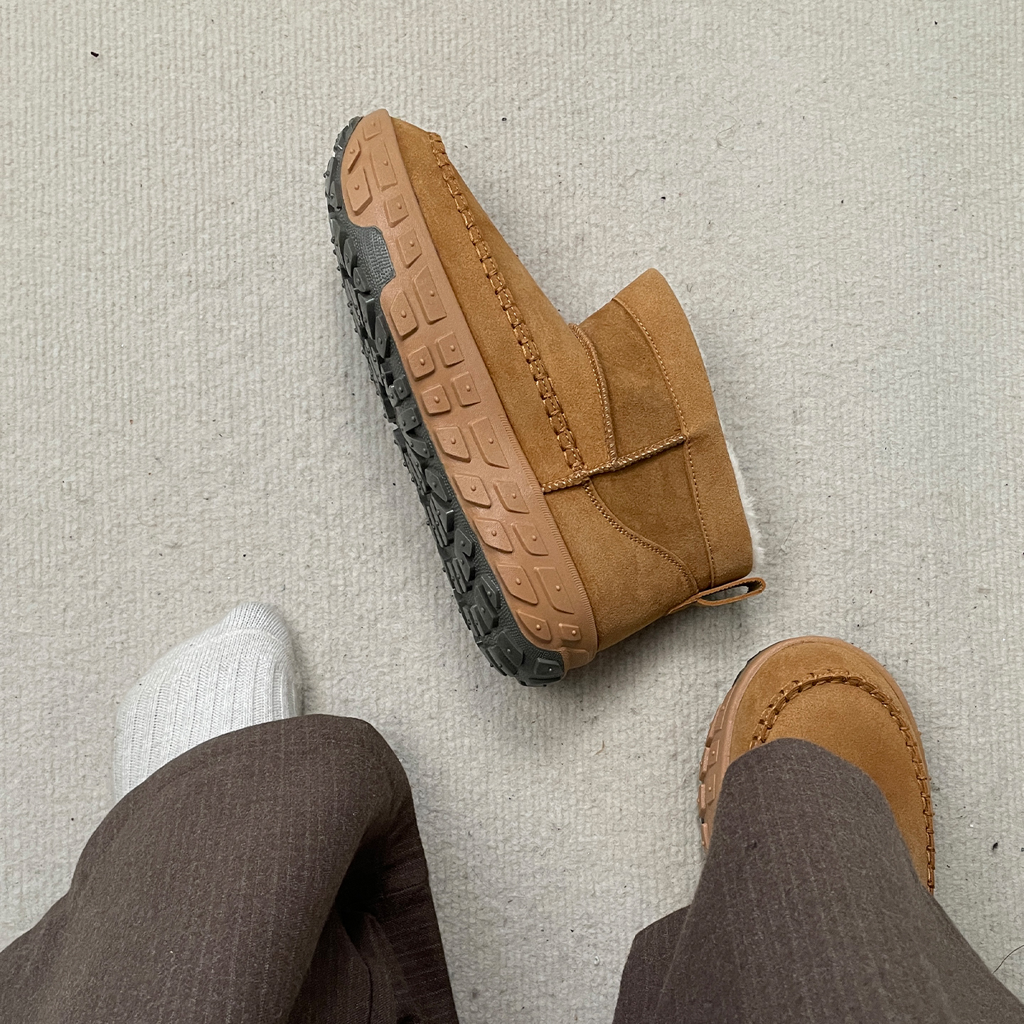 厚底轮胎底防滑雪地靴男款2025新款冬季短筒加绒加厚百搭保暖棉鞋主图