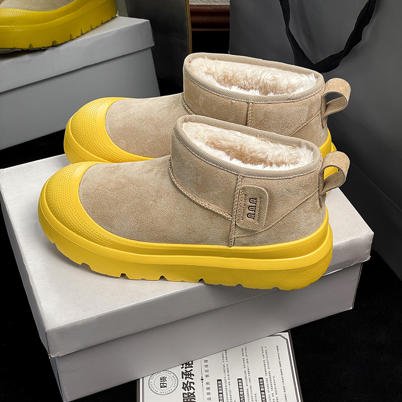 塔斯曼雪地靴男女款面包鞋冬季皮毛一体加绒加厚男士防寒保暖棉鞋主图