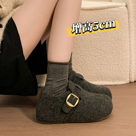 全包厚底勃肯鞋女加绒豆豆鞋2025新款冬季女鞋子网红爆款博肯棉鞋