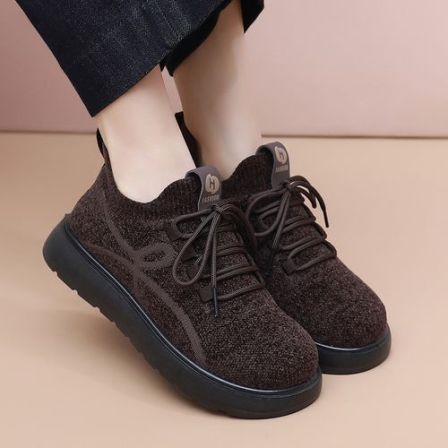 伴贝舒冬季加绒保暖防滑休闲棉鞋一脚蹬软底舒适轻便久穿不累女鞋