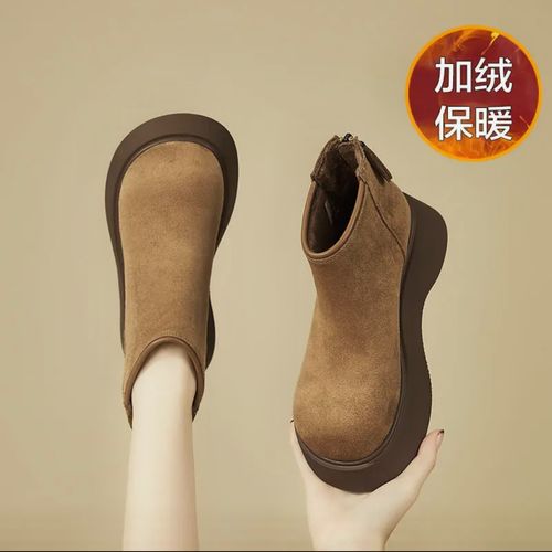 厚底博肯短靴女款2025秋冬复古气质加绒英伦风马丁靴女守主图