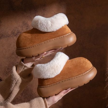 OUXING偶行/板栗大头雪地靴女厚底防户外加绒保暖防滑雪地靴女