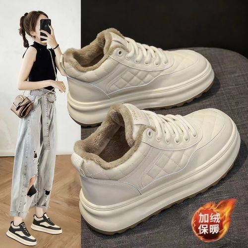 2025冬季新款棉鞋女鞋加绒小白鞋运动鞋高帮板鞋休闲时尚女鞋主图