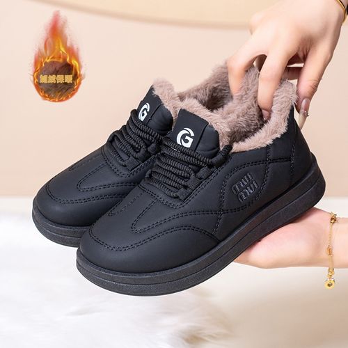 冬季新款加绒加厚保暖老北京妈妈棉鞋女厚底轻便软底防滑雪地棉靴主图