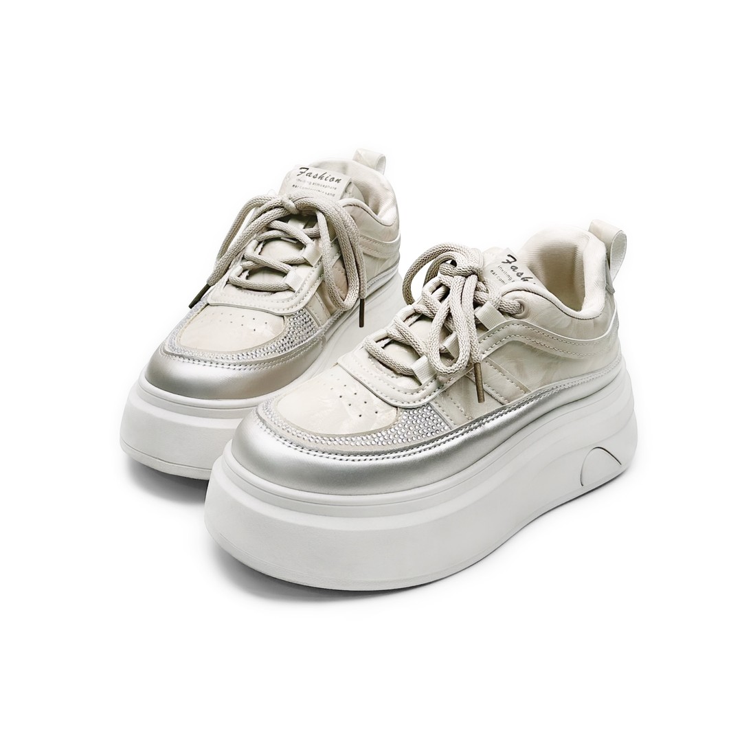 【婷婷专属】系带胶粘秋季运动休闲休闲板鞋单鞋潮鞋ins网面主图