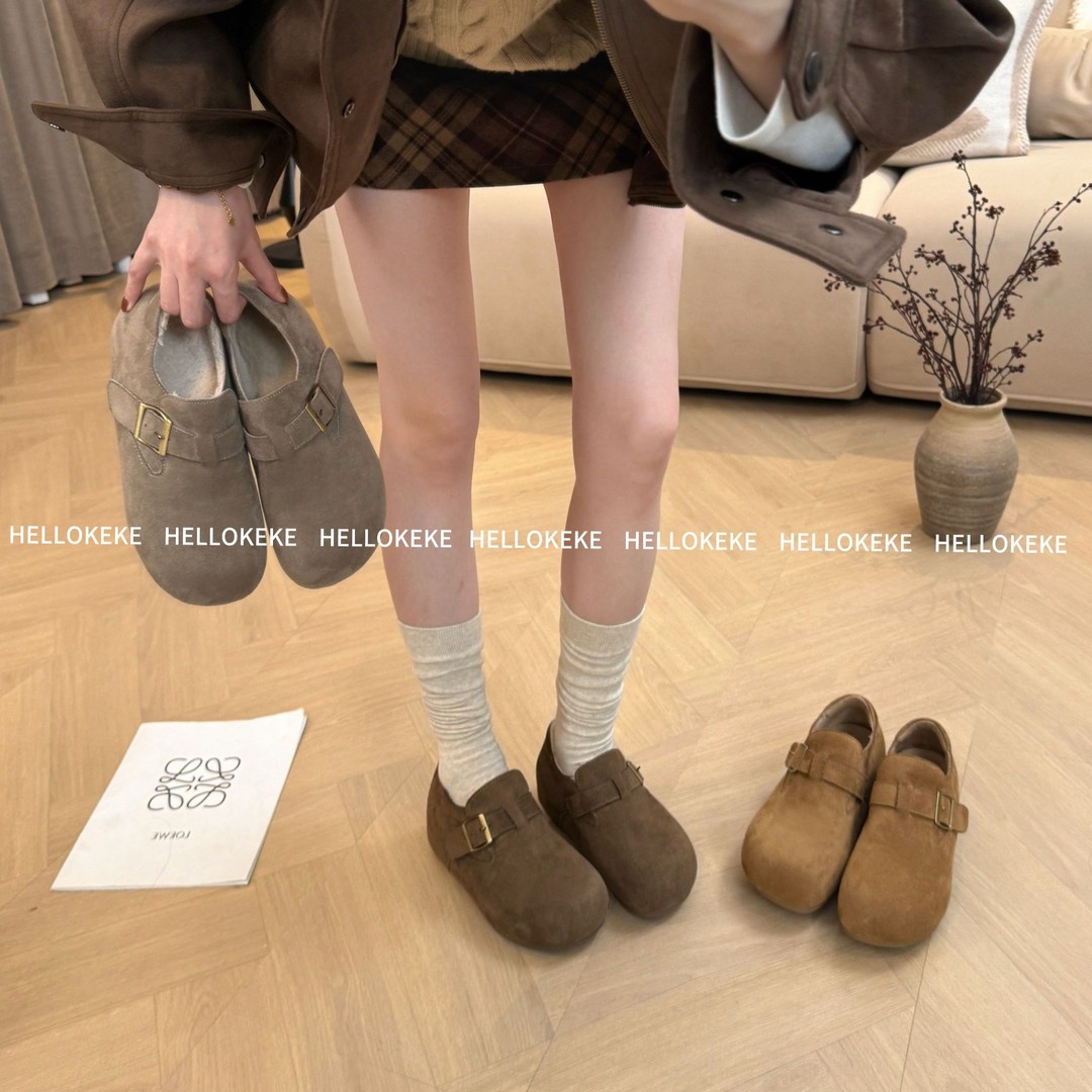 HELLO KEKE【暖暖】6cm 小个子定制独立开模秋冬绒面增高勃肯鞋棉鞋主图