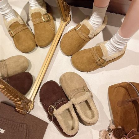 5CM内增高魔术贴欧若风舒适软底拼色加绒保暖勃肯鞋