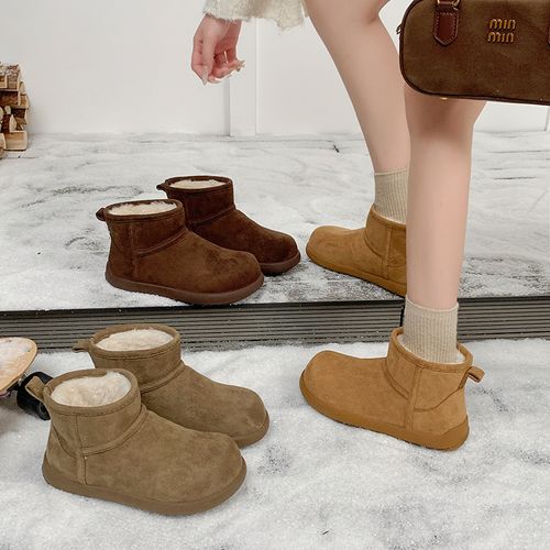 防滑加绒厚底2025时尚新款冬季女鞋子棉鞋面包防水雪地靴女爆款鞋主图