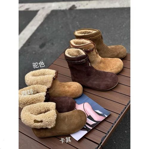 锁温冬日｜2025年新款增高3.5厘米两穿可折叠洋气雪地靴主图