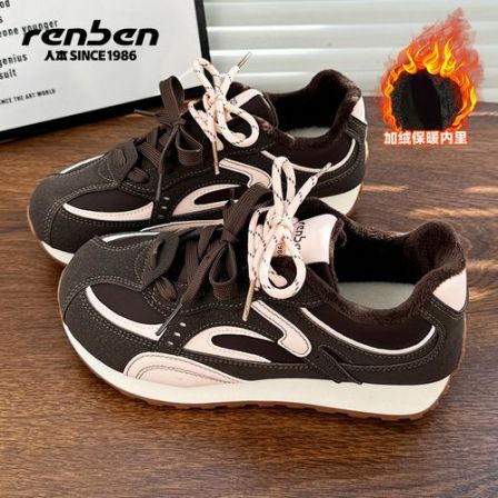 人本官方旗舰店2025新款阿甘鞋加绒秋季时尚休闲鞋百搭女鞋运动鞋