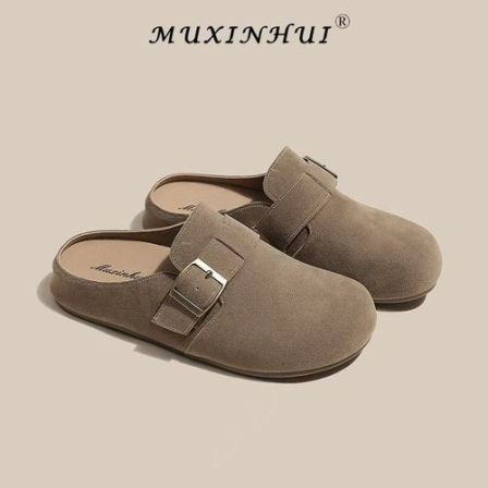 【品牌】3cm勃肯5cm包头勃肯鞋女2025懒人鞋新款一脚蹬轻便半拖7280