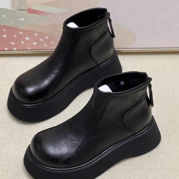 【现货+运费险】破A新款秋冬季增高切尔西靴加绒厚底马丁靴铁头888主图