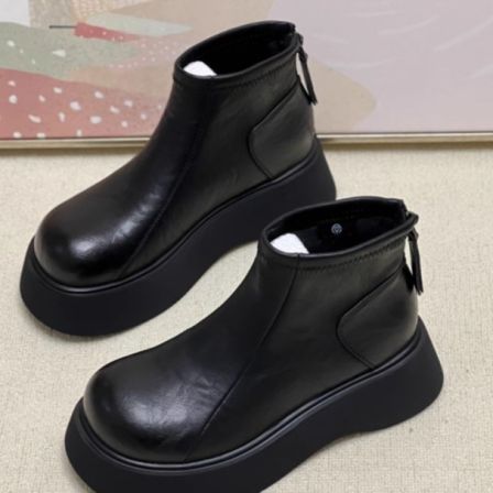 【现货+运费险】破A新款秋冬季增高切尔西靴加绒厚底马丁靴铁头888