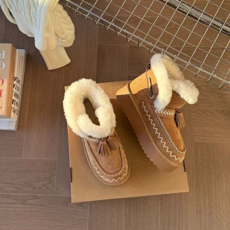 小发喵「奢暖复古毛绒厚底雪地靴｜ 时尚潮人必备暖酷御寒靴款」777