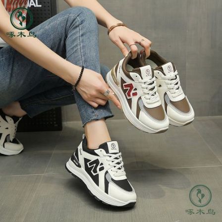 【啄木鸟028】品牌休闲秋冬款百搭厚底休闲时尚鞋女式拼色老爹鞋