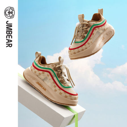 杰米熊童鞋男童2025秋冬季儿童网面运动鞋中大童女童透气老爹鞋