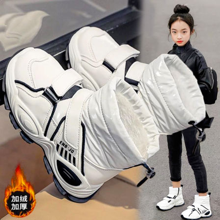 官网C&K女童雪地靴2025冬季新款儿童加绒加厚东北大棉鞋防水防滑