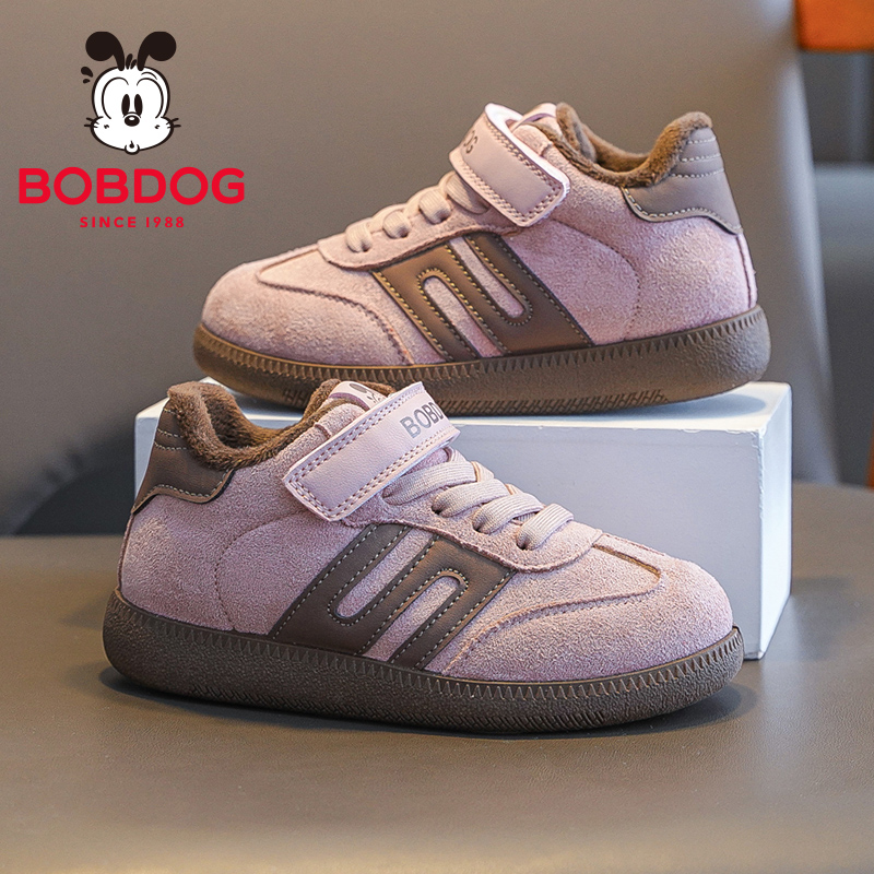 巴布豆童鞋女童运动鞋2025新款女孩保暖德训鞋冬季儿童加绒二棉鞋主图