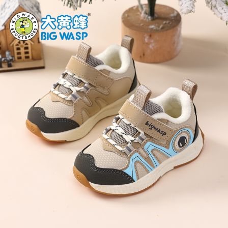 大黄蜂童鞋冬季新款男宝宝鞋子儿童运动鞋小童防滑加绒保暖机能鞋