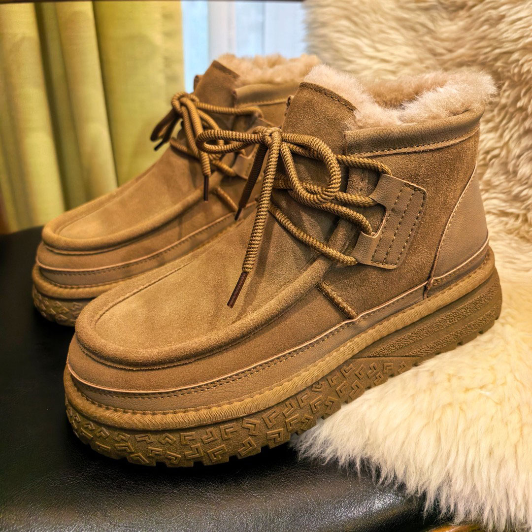 户外防水防滑雪地靴男款女冬季皮毛一体防寒鞋加绒加厚保暖大棉鞋主图