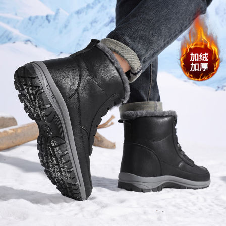 张凯丽雪地靴男款2025新款冬季加绒加厚爸爸鞋中老年人东北大棉鞋
