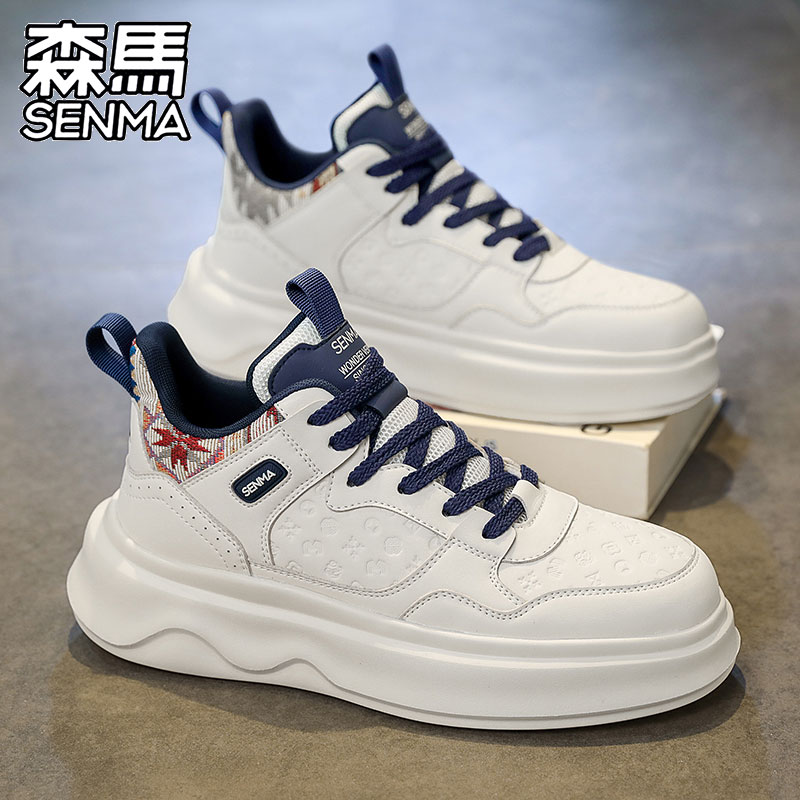 森马男鞋2025新款秋冬潮流韩版百搭休闲板鞋青少年防滑增高小白鞋主图