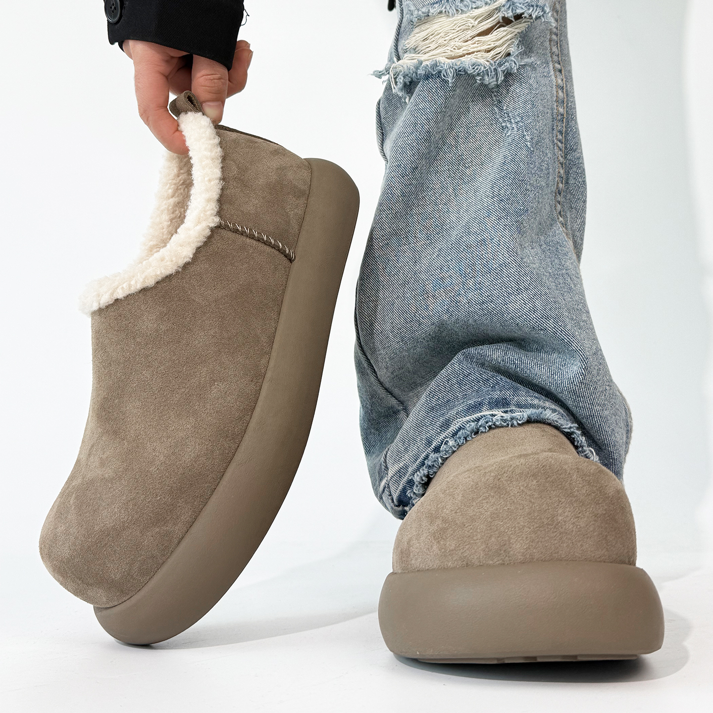 全包小土豆棉鞋男女加绒保暖东北大圆头毛毛鞋冬季雪地桑坡勃肯鞋主图